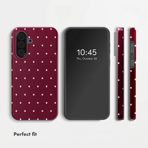 Selencia Vivid Back Cover Samsung Galaxy A37 (5G) - Happy Dots Burgundy