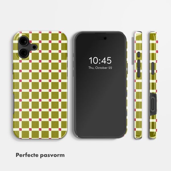 Selencia Vivid Backcover met MagSafe Apple iPhone 16 - Check This Olive