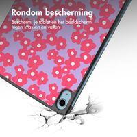 imoshion Design Trifold Bookcase Apple iPad 11 (2025) 11 inch A16 / iPad 10 (2022) 10.9 inch - Dusty Rose Blossom