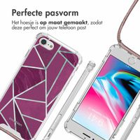 imoshion Design hoesje met koord iPhone SE (2022 / 2020) / 8 / 7 - Bordeaux Graphic