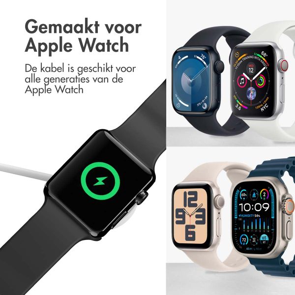 imoshion Oplaadkabel Apple Watch USB-C en USB-A - 2 meter - Wit