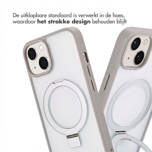 Accezz Ring Stand Backcover met MagSafe Apple iPhone 14 - Grijs