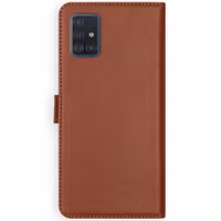 Selencia Echt Leren Bookcase Samsung Galaxy A51 - Lichtbruin