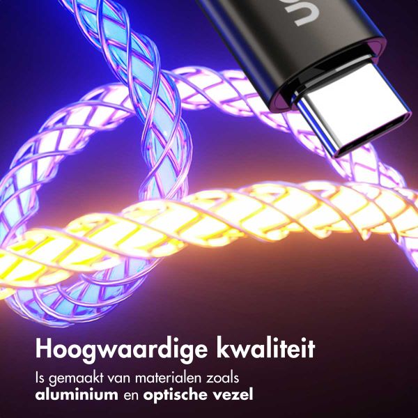 imoshion Lichtgevende Snellaadkabel RGB - USB-A naar USB-C kabel - 2 meter