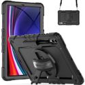 Accezz Rugged Backcover met schouderstrap Samsung Galaxy Tab S9 Plus 12.4 inch - Zwart