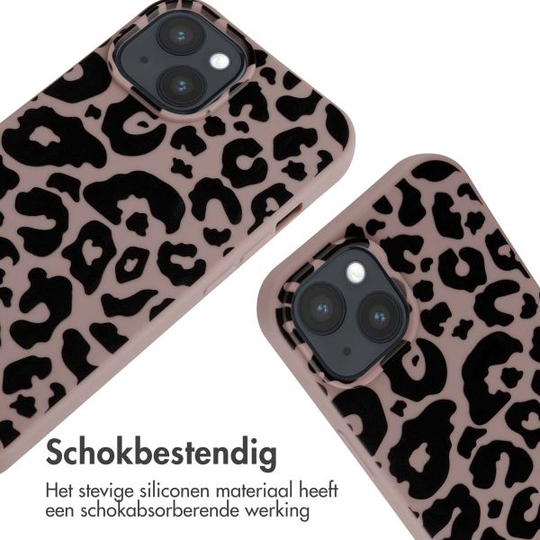 imoshion Siliconen design hoesje met koord Apple iPhone 15 - Animal Pink