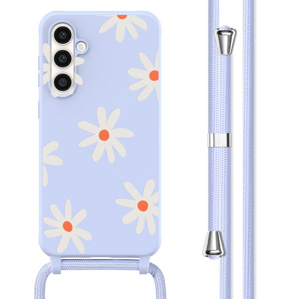 imoshion Siliconen design hoesje met koord Samsung Galaxy S23 FE - Lila Flower Distance