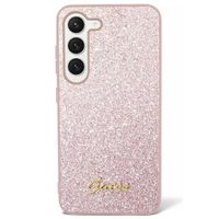 Guess Glitter Flakes Backcover Samsung Galaxy S24 Ultra - Roze