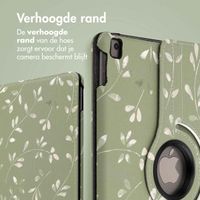 imoshion 360° Draaibare Design Bookcase Apple iPad 9 (2021) 10.2 inch / iPad 8 (2020) 10.2 inch / iPad 7 (2019) 10.2 inch - Green Flowers