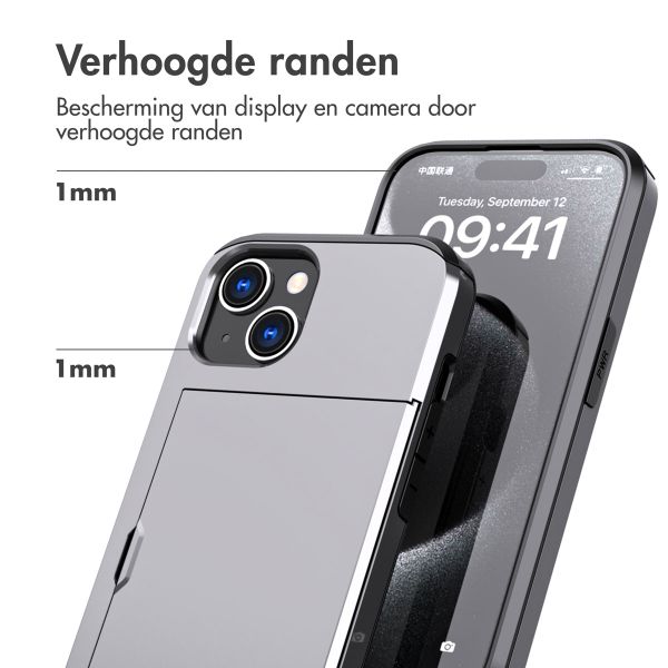 imoshion Backcover met pasjeshouder Apple iPhone 15 - Grijs