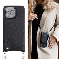 Selencia Nova Phone Case with Cord and Card Holder Apple iPhone 16 Pro Max - Black