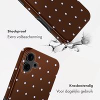 Selencia Vivid Backcover Apple iPhone 16 - Happy Dots Chocolate