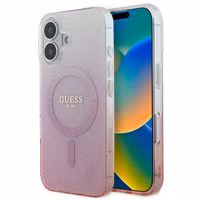 Guess MagSafe IML Glitter Gradient Case Apple iPhone 16 - Pink