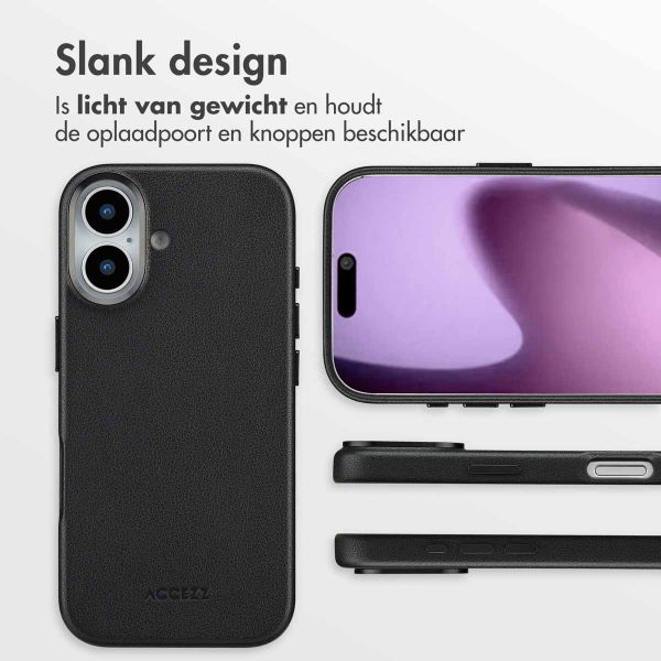 Accezz MagSafe Leather Backcover Apple iPhone 17 - Onyx Black