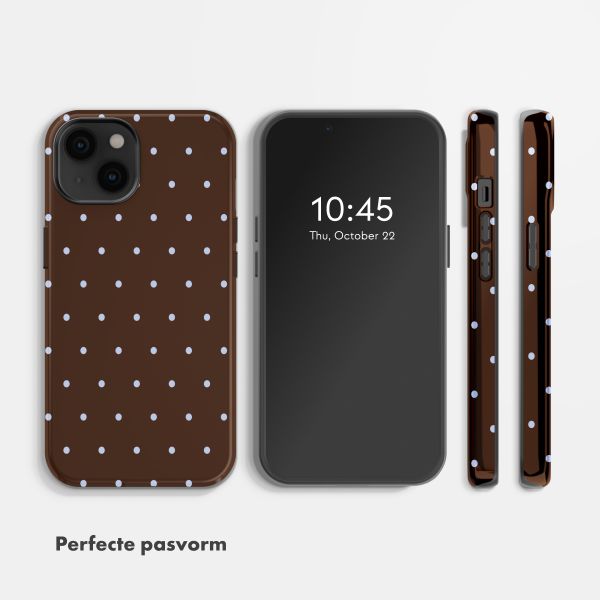 Selencia Vivid Backcover met MagSafe Apple iPhone 14 - Happy Dots Chocolate