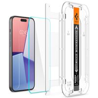 Spigen GLAStR EZ Fit Screenprotector + Applicator 2-pack Apple iPhone 16 / 15
