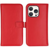 Selencia Genuine Leather Book Case Apple iPhone 15 Pro - Red