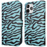 imoshion Design Bookcase iPhone 12 (Pro) - Black Blue Stripes