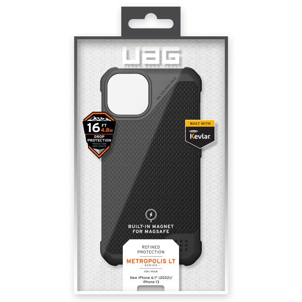 UAG Metropolis LT MagSafe Backcover iPhone 14 - Kevlar Black