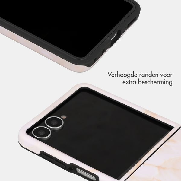 Selencia Vivid Backcover met MagSafe Samsung Galaxy Z Flip 8 - Golden Beige Marble
