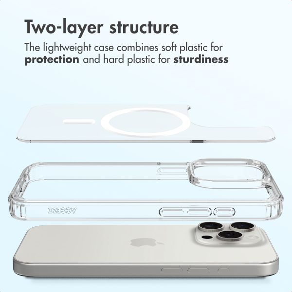 Accezz Xtreme Impact Back Cover with MagSafe Apple iPhone 15 Pro - Transparent