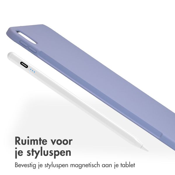 Accezz Liquid Silicone Backcover met penhouder Apple iPad Pro 13 (2025) M5 / (2024) M4 - Lila