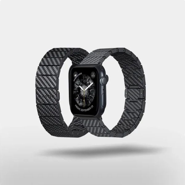 Pitaka Carbon Fiber bandje Apple Watch | 44/45/46/49 mm - Modern Carbon Black