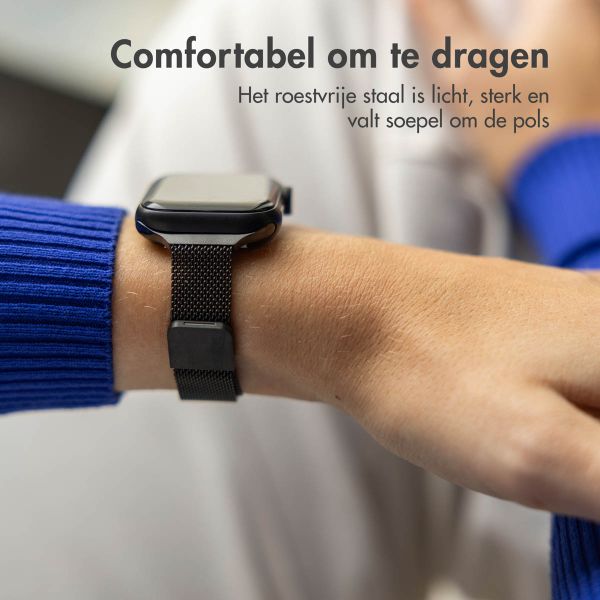 imoshion Slim Milanees bandje Apple Watch Series 1 t/m 9 / SE (38/40/41 mm) | Series 10 / 11 (42 mm) - Zwart