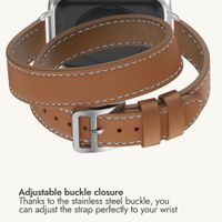 Selencia Élan Double strap band Apple Watch | 38/40/41/42 mm - Light Brown