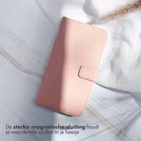 Selencia Echt Leren Bookcase Apple iPhone 16 - Dusty Pink