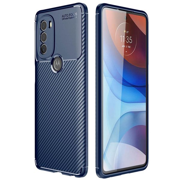 imoshion Carbon Softcase Backcover Motorola Moto G71 - Blauw