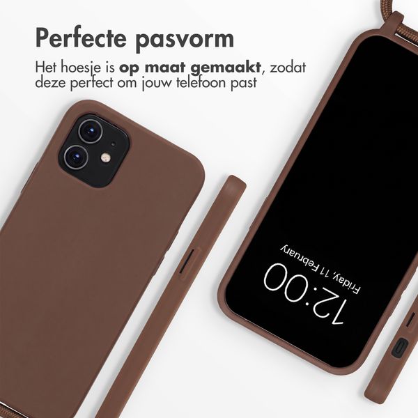 imoshion Siliconen hoesje met koord Apple iPhone 12 (Pro) - Bruin