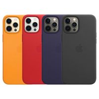 Apple 4 Pack Leather Backcover MagSafe iPhone 12 Pro Max - California Poppy + Red + Deep Violet + Black