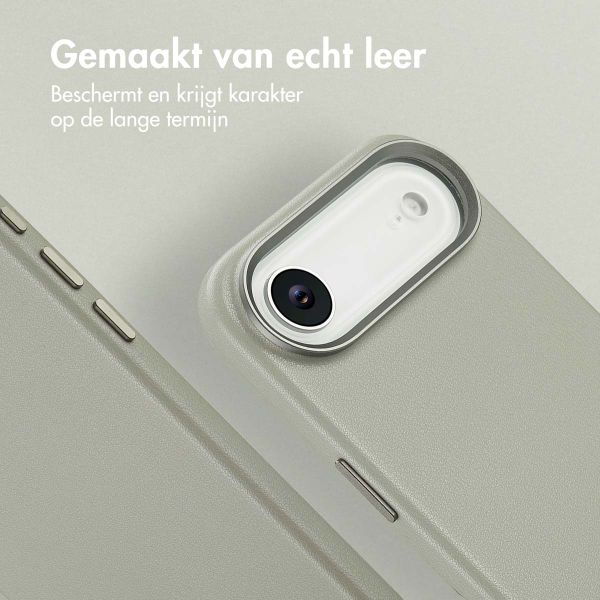 Accezz MagSafe Leather Backcover Apple iPhone Air - Light Grey