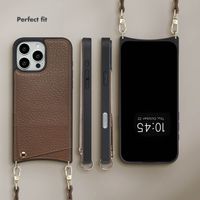 Selencia Nova Phone Case with Cord and Card Holder Apple iPhone 16 Pro Max - Mocha Brown