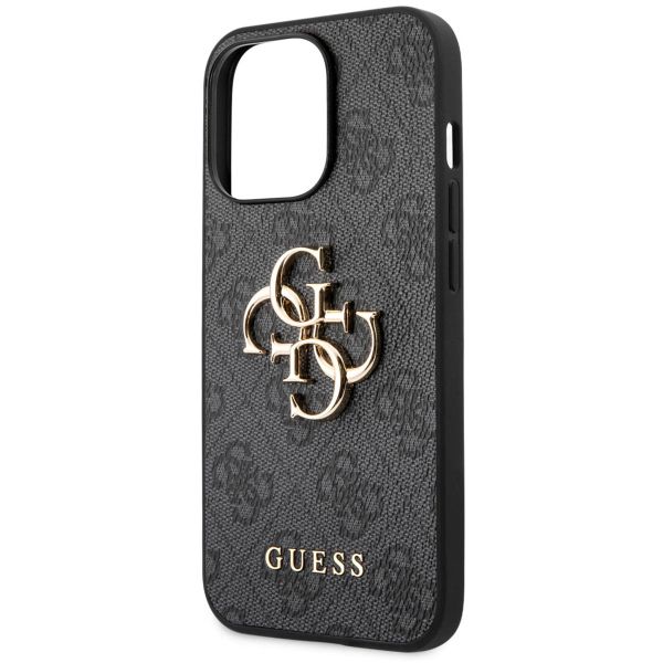 Guess 4G Metal Logo Backcover iPhone 13 Pro - Grijs