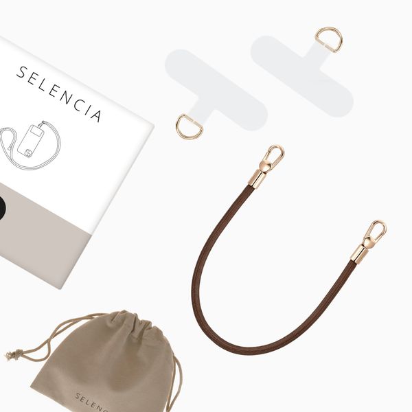 Selencia Universeel Polskoord met 2 haken - Choco Brown