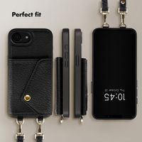 Selencia Sera Phone Case with Cord and Envelope Card Holder Apple iPhone 17e / 16e - Black