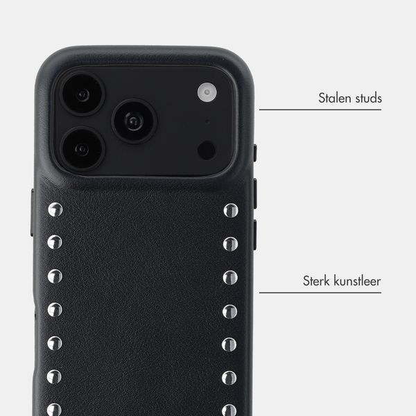 Selencia Studs Backcover met MagSafe Apple iPhone 18 Pro Max / 17 Pro Max - Velvet Black