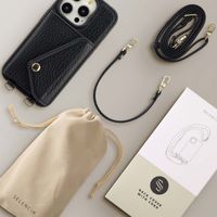 Selencia Sera Phone Case with Cord and Envelope Card Holder Apple iPhone 15 Pro - Black