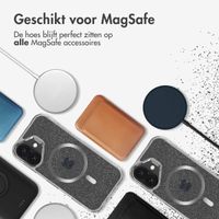 imoshion Clear Glitter Backcover met MagSafe Apple iPhone 16 - Zilver