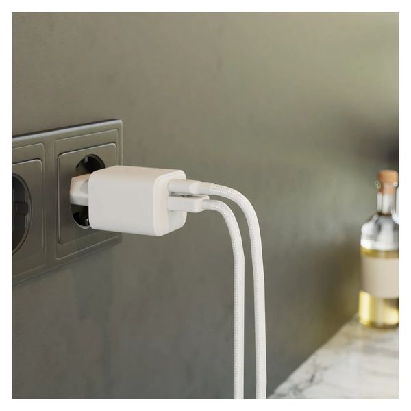 Zens Compact Oplader USB-C / USB-A 30W - Power Adapter - Wit