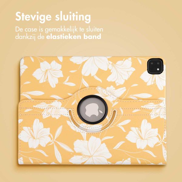 imoshion 360° Draaibare Design Bookcase Apple iPad Pro 12.9 (2018/2020/2021/2022) - Yellow Flowers