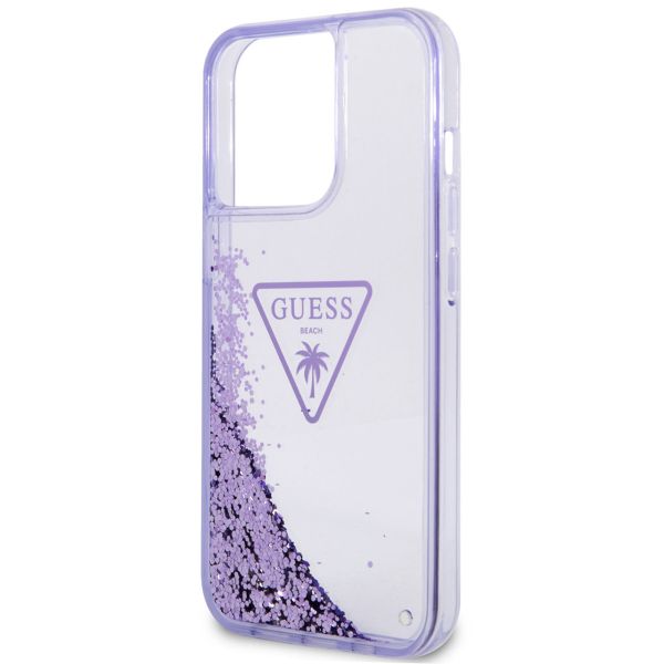 Guess Liquid Glitter Backcover iPhone 14 Pro Max - Paars