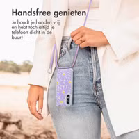 imoshion Design hoesje met koord Samsung Galaxy A56 - Tropical Violet Flowers Connect