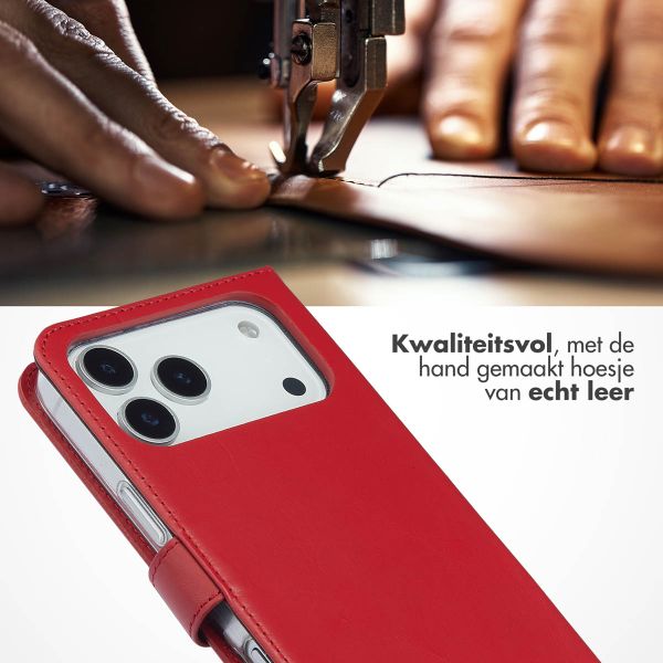 Selencia Echt Leren Bookcase Apple iPhone 18 Pro / 17 Pro - Rood