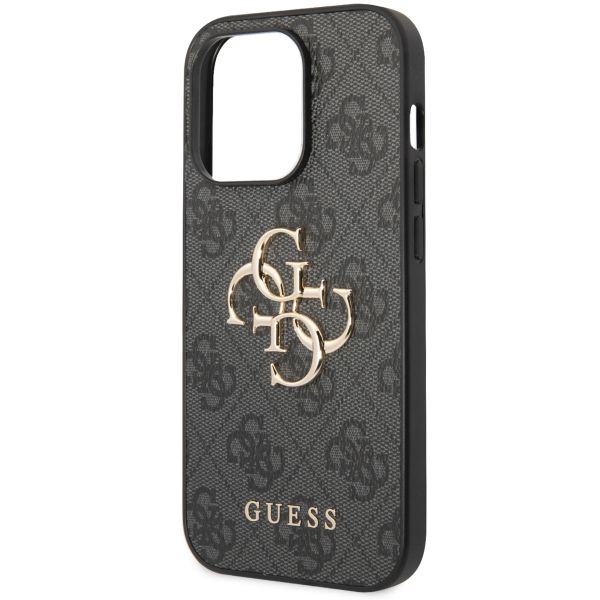 Guess 4G Metal Logo Backcover Apple iPhone 15 Pro - Grijs