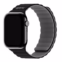 Holdit Siliconen bandje magneet Apple Watch Series 1 - 11 / SE / Ultra (44/45/46/49 mm) - Black / Grey