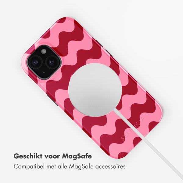 Selencia Vivid Tough Backcover met MagSafe iPhone 15 - Wave Vibes Lipstick