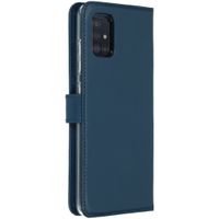 Selencia Echt Leren Bookcase Samsung Galaxy A51 - Blauw